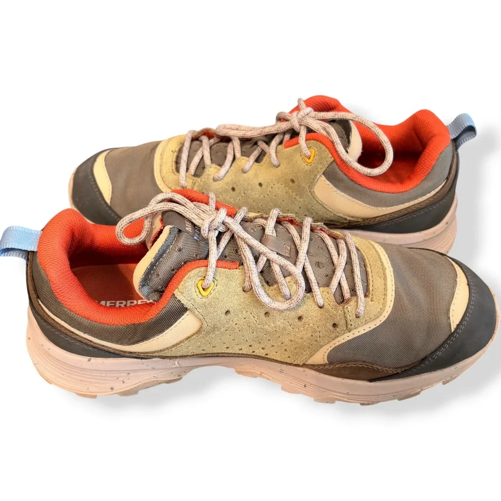 Merrell Mens Speed Solo Hiking Shoes J038395 Tan Brown Orange Vibram Size 13